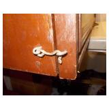 Vintage Wooden Tabletop Display Case with Glass Panel Door