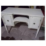 Antique White Makeup Vanity with Storage Cabinets