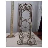 Decorative Wire Birdhouse and Metal Wine Rack Set