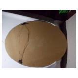 Vintage Oval Wall Mirror with Ornate Silver-Tone Frame