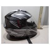 Auction Listing Proposal: Lot 340 Suggested Title HJC Full-Face Motorcycle Helmet - Silver & Black Graphics