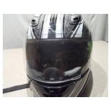 Auction Listing Proposal: Lot 340 Suggested Title HJC Full-Face Motorcycle Helmet - Silver & Black Graphics