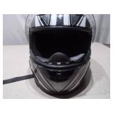Auction Listing Proposal: Lot 340 Suggested Title HJC Full-Face Motorcycle Helmet - Silver & Black Graphics