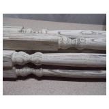 Set of 8 Ornate White Wood Spindles / Balusters