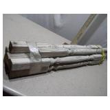 Set of 8 Ornate White Wood Spindles / Balusters