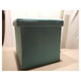Teal Fabric Storage Cube with Lid