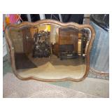 Vintage Ornate Gold-Tone Scalloped Wall Mirror