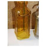Floral, Amber Bottles & Soap Dispenser
