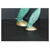 Verdigris Brass Crane Sculptures