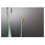 Verdigris Brass Crane Sculptures