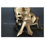 Brass Umbrella Frog Figure