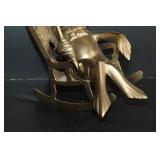 Brass Umbrella Frog Figure