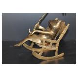 Brass Umbrella Frog Figure