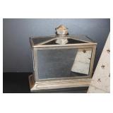 Party Lite Candle Lantern, Mirrored Box & Floral Sculpture