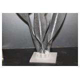 Party Lite Candle Lantern, Mirrored Box & Floral Sculpture