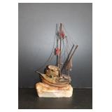 DeMott Brass Ship Sculpture