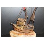DeMott Brass Ship Sculpture
