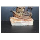 DeMott Brass Ship Sculpture