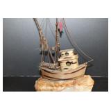DeMott Brass Ship Sculpture