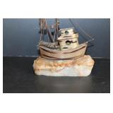 DeMott Brass Ship Sculpture