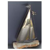 DeMott Brass Sailboat Sculpture
