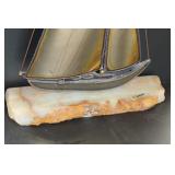 DeMott Brass Sailboat Sculpture