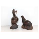 Ironwood Seagull and Seal Sculptures