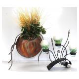 Copper Vase & Enigma Floral Tealight Holder