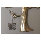 MCM Bijan Bahar Brass Tree Wall Sculpture & Butterfly Ornament