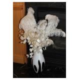 Art Glass Vase & Floral