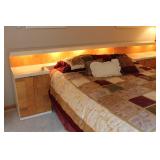 Burl Bed & Bedside Cabinets Set