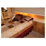 Burl Bed & Bedside Cabinets Set