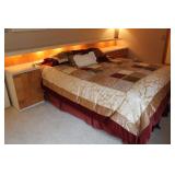 Burl Bed & Bedside Cabinets Set