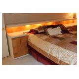 Burl Bed & Bedside Cabinets Set