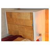 Burl Bed & Bedside Cabinets Set