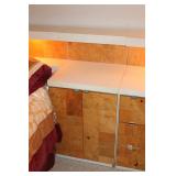 Burl Bed & Bedside Cabinets Set