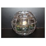 Brass Swan Figurines & Crystal Candle Holder