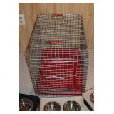 Pet Crate And Bowls