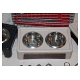 Pet Crate And Bowls