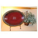 Decorative Platter & Plant