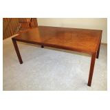 Mid-Century Modern Parsons Burl Dining Table