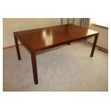 Mid-Century Modern Parsons Burl Dining Table