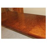 Mid-Century Modern Parsons Burl Dining Table