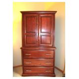 Amish Oak Media Armoire Chest