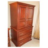 Amish Oak Media Armoire Chest