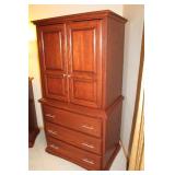 Amish Oak Media Armoire Chest
