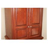 Amish Oak Media Armoire Chest