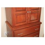 Amish Oak Media Armoire Chest