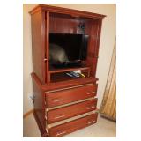 Amish Oak Media Armoire Chest