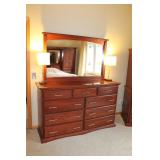 Amish Oak Dresser & Mirror